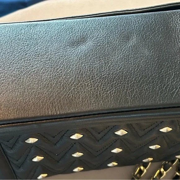 VALENTINO-AUTHENTIC • Black and Gold Shoulder/Crossbody Bag • Medium - Picture 7 of 13